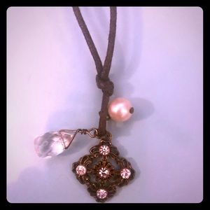 American Eagle beaded sparkle9 1/2 “cord necklace